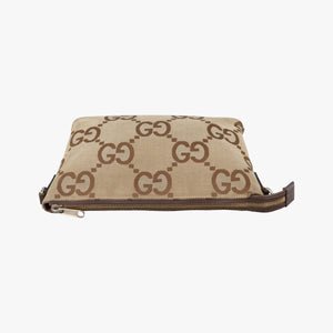 Pre-owned Gucci Jumbo GG Camel × Ebony GG Canvas × Leather 699130 shoulderbag | stylenewstar