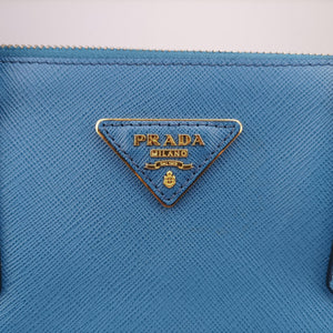 Secondhand Prada Galleria Blue×Navy SAFFIANO Leather B2274C shoulderbag | stylenewstar