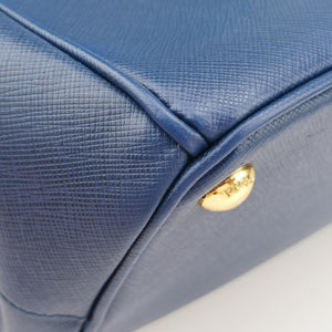 Secondhand Prada Galleria Blue×Navy SAFFIANO Leather B2274C shoulderbag | stylenewstar