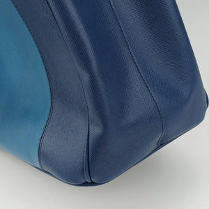 Secondhand Prada Galleria Blue×Navy SAFFIANO Leather B2274C shoulderbag | stylenewstar