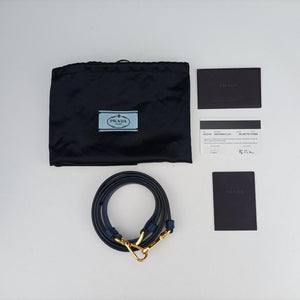 Secondhand Prada Galleria Blue×Navy SAFFIANO Leather B2274C shoulderbag | stylenewstar