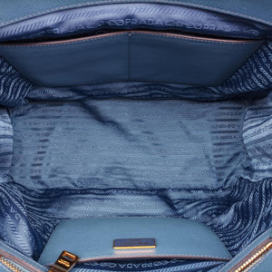 Secondhand Prada Galleria Blue×Navy SAFFIANO Leather B2274C shoulderbag | stylenewstar