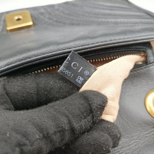Pre-owned Gucci GG Marmont Black Leather 443497 shoulderbag | stylenewstar