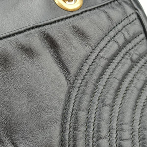 Pre-owned Gucci GG Marmont Black Leather 443497 shoulderbag | stylenewstar