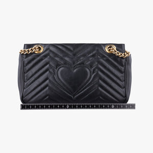 Pre-owned Gucci GG Marmont Black Leather 443497 shoulderbag | stylenewstar