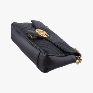 Pre-owned Gucci GG Marmont Black Leather 443497 shoulderbag | stylenewstar