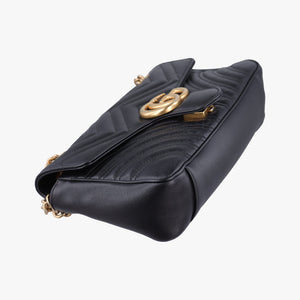Pre-owned Gucci GG Marmont Black Leather 443497 shoulderbag | stylenewstar