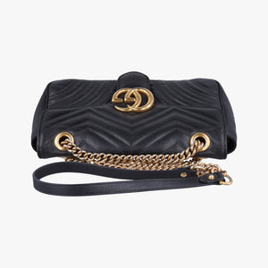 Pre-owned Gucci GG Marmont Black Leather 443497 shoulderbag | stylenewstar