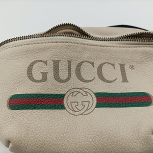 Pre-owned Gucci Print White Leather 527792 bum bag/waist bag | stylenewstar