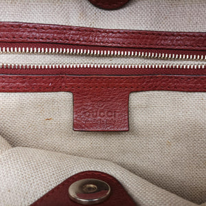 Pre-owned Gucci Marrakech Beige × Brown Canvas×Leather 257026 shoulderbag | stylenewstar
