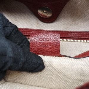 Pre-owned Gucci Marrakech Beige × Brown Canvas×Leather 257026 shoulderbag | stylenewstar