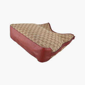 Pre-owned Gucci Marrakech Beige × Brown Canvas×Leather 257026 shoulderbag | stylenewstar