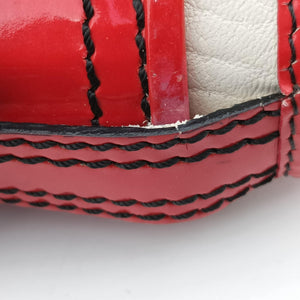 Pre-owned Fendi B Bag Red × White Leather×patent 8BN165 shoulderbag | stylenewstar