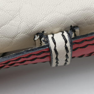 Pre-owned Fendi B Bag Red × White Leather×patent 8BN165 shoulderbag | stylenewstar