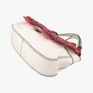 Pre-owned Fendi B Bag Red × White Leather×patent 8BN165 shoulderbag | stylenewstar