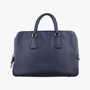 Secondhand Prada business bag briefcase Navy SAFFIANO Leather 2VE363 handbag | stylenewstar