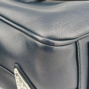 Secondhand Prada business bag briefcase Navy SAFFIANO Leather 2VE363 handbag | stylenewstar