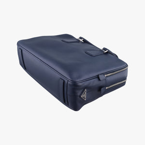 Secondhand Prada business bag briefcase Navy SAFFIANO Leather 2VE363 handbag | stylenewstar
