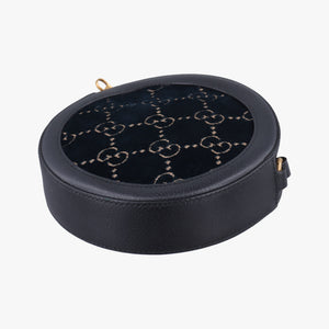 Pre-owned Gucci Ophidia Navy × Black velour×Leather 574978 shoulderbag | stylenewstar