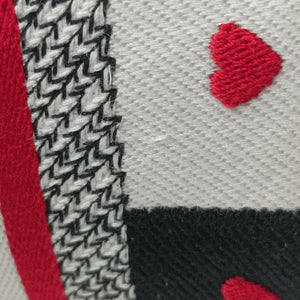 Pre-owned Christian Dior Travel Black × white × red jacquard canvas shoulderbag | stylenewstar