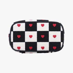 Pre-owned Christian Dior Travel Black × white × red jacquard canvas shoulderbag | stylenewstar