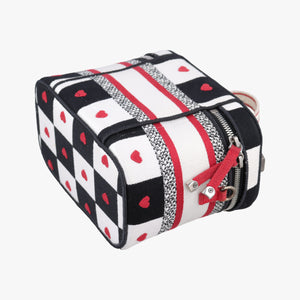 Pre-owned Christian Dior Travel Black × white × red jacquard canvas shoulderbag | stylenewstar