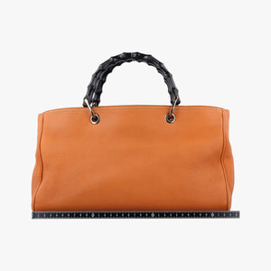 Pre-owned Gucci Bamboo Shopper Orange Leather 323660 shoulderbag | stylenewstar
