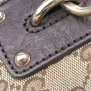 Pre-owned Gucci GG Supreme Beige×Brown canvas×leather 247237 handbag | stylenewstar
