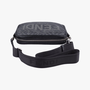 Pre-owned Fendi Camera case Black PVC Coated Canvas 7M0286 shoulderbag | stylenewstar