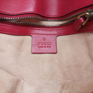 Pre-owned Gucci GG Marmont Red Leather 443497 shoulderbag | stylenewstar