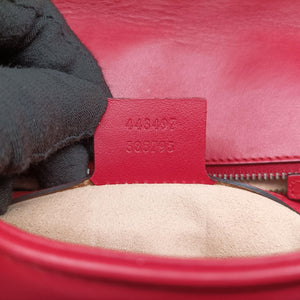 Pre-owned Gucci GG Marmont Red Leather 443497 shoulderbag | stylenewstar