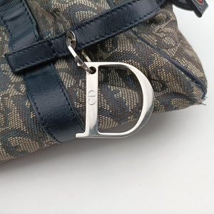 Pre-owned Christian Dior Trotter Navy×Gray Jacquard shoulderbag | stylenewstar