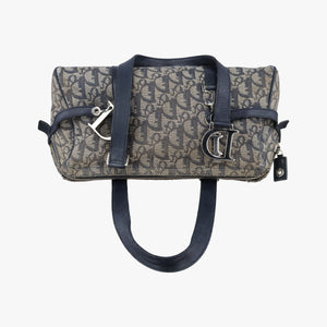 Pre-owned Christian Dior Trotter Navy×Gray Jacquard shoulderbag | stylenewstar