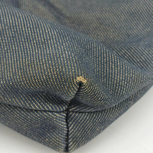 Pre-owned Fendi Chef Blue Denim ×Brown Trim Denim CanvasxCalfskin shoulderbag | stylenewstar