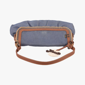 Pre-owned Fendi Chef Blue Denim ×Brown Trim Denim CanvasxCalfskin shoulderbag | stylenewstar