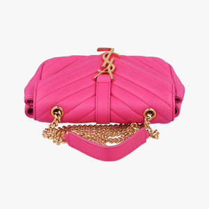 Pre-owned Yves Saint Laurent Baby Chai Rose Leather 399289 shoulderbag | stylenewstar