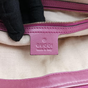 Secondhand Gucci Guccissima Heart Bit Beige × Pink Canvas×Leather 269957 shoulderbag | stylenewstar