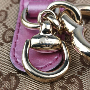 Secondhand Gucci Guccissima Heart Bit Beige × Pink Canvas×Leather 269957 shoulderbag | stylenewstar