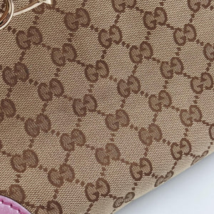 Secondhand Gucci Guccissima Heart Bit Beige × Pink Canvas×Leather 269957 shoulderbag | stylenewstar
