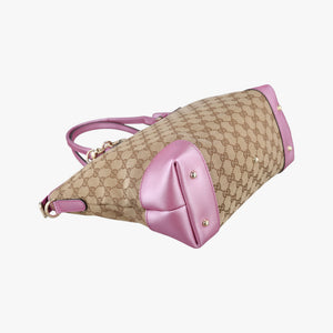Secondhand Gucci Guccissima Heart Bit Beige × Pink Canvas×Leather 269957 shoulderbag | stylenewstar