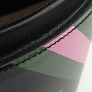 Pre-owned Gucci Printed bucket Black × blue × pink × green Leather 675882 shoulderbag | stylenewstar