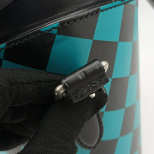 Pre-owned Gucci Printed bucket Black × blue × pink × green Leather 675882 shoulderbag | stylenewstar
