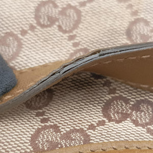 Pre-owned Gucci New Jackie Brown×gBeige canvas×leather 203494 handbag | stylenewstar