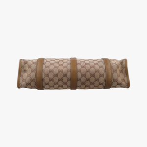Pre-owned Gucci New Jackie Brown×gBeige canvas×leather 203494 handbag | stylenewstar