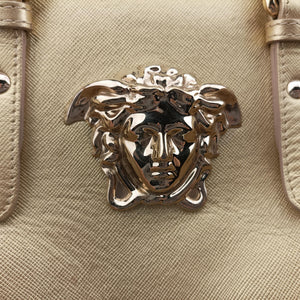 Secondhand VERSACE La Medusa Palazzo bowling Golden Leather shoulderbag | stylenewstar
