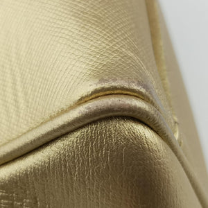 Secondhand VERSACE La Medusa Palazzo bowling Golden Leather shoulderbag | stylenewstar