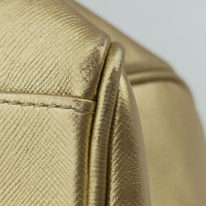 Secondhand VERSACE La Medusa Palazzo bowling Golden Leather shoulderbag | stylenewstar