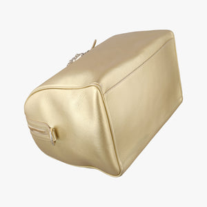 Secondhand VERSACE La Medusa Palazzo bowling Golden Leather shoulderbag | stylenewstar