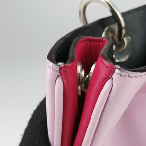 Pre-owned Christian Dior Diorissimo pink×red Leather shoulderbag | stylenewstar
