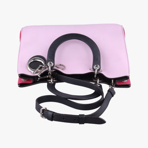 Pre-owned Christian Dior Diorissimo pink×red Leather shoulderbag | stylenewstar